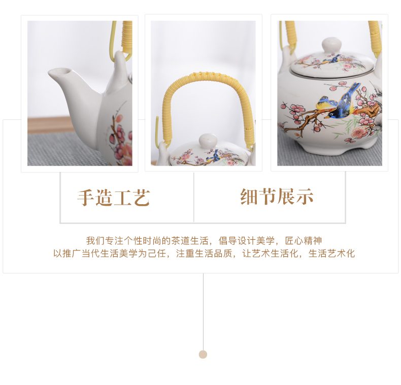 Prevent hot kung fu tea set of blue and white porcelain ceramic household cup Chinese style restoring ancient ways of a complete set of large teapot