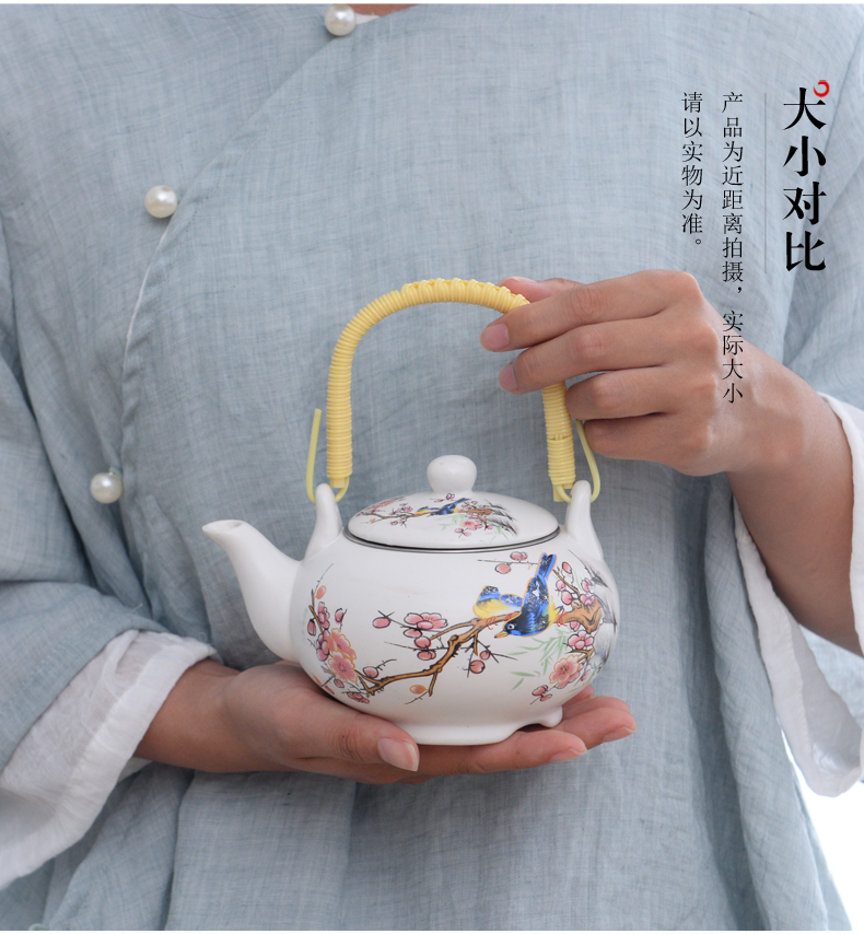 Prevent hot kung fu tea set of blue and white porcelain ceramic household cup Chinese style restoring ancient ways of a complete set of large teapot