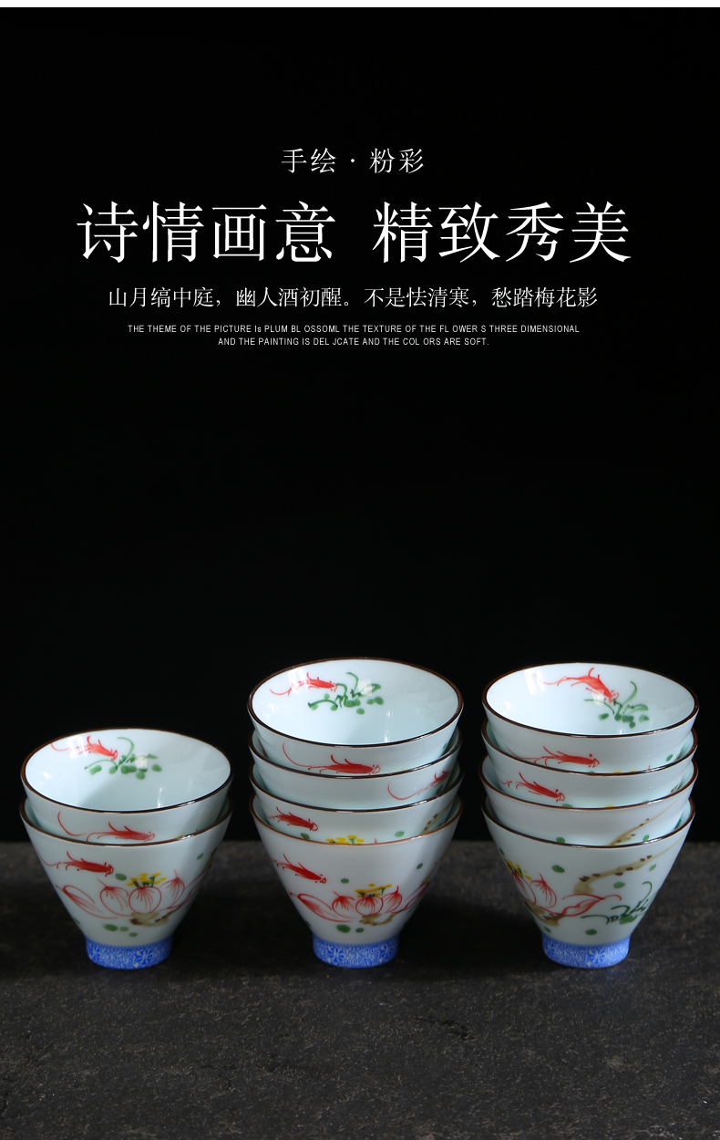 Manual hat to a cup of blue and white porcelain sample tea cup hand - made ceramic cups individual CPU master cup bowl kung fu tea set