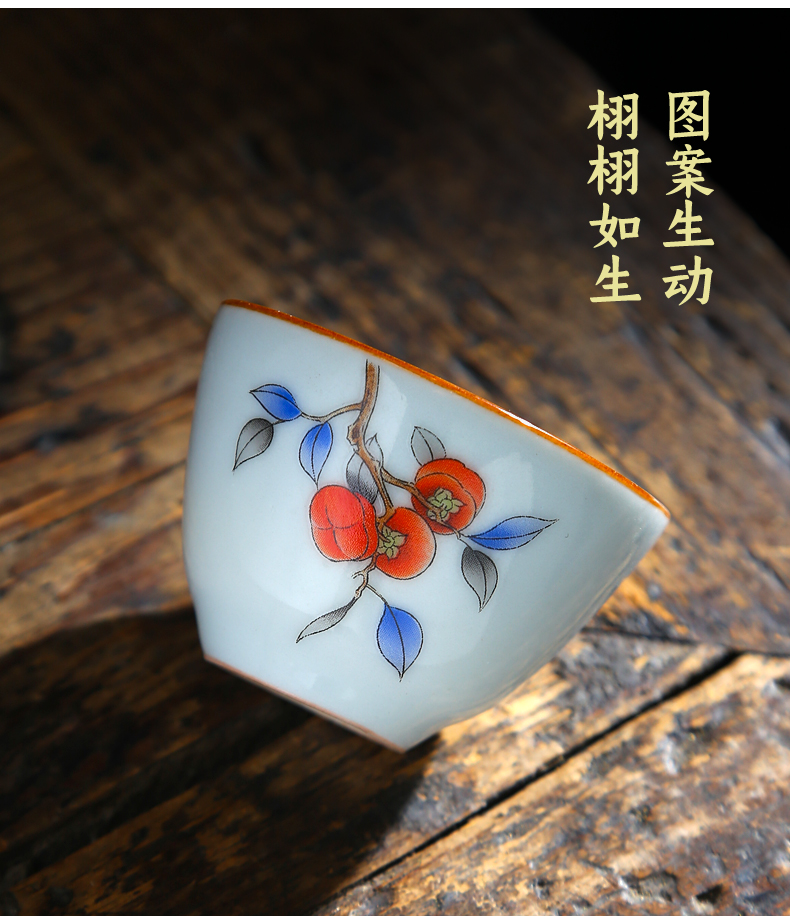 Ceramic colored enamel coppering. As silver cup master cup of large single cup tea sample tea cup kung fu tea set gift customization