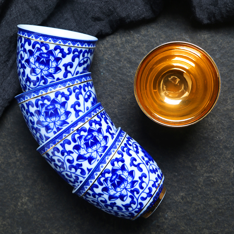 Blue and white porcelain cup sample tea cup large ceramic kung fu tea tea cup single cup beer individual cup masters cup