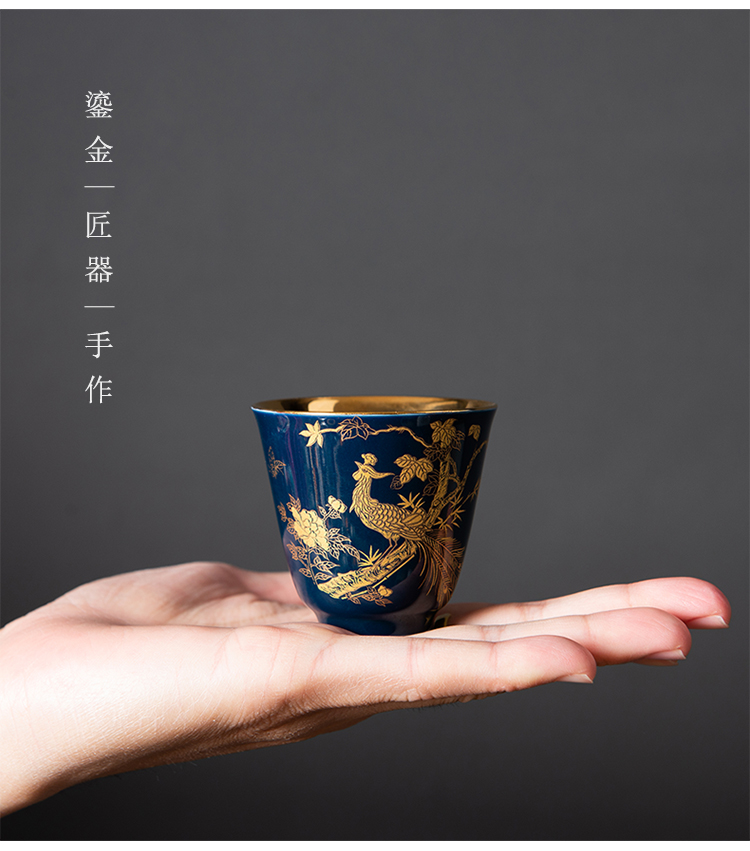 The Master cup single cup 999 sterling silver cup tea ceramic sample tea cup with silver, kung fu bowl is pure manual coppering. As silver cup