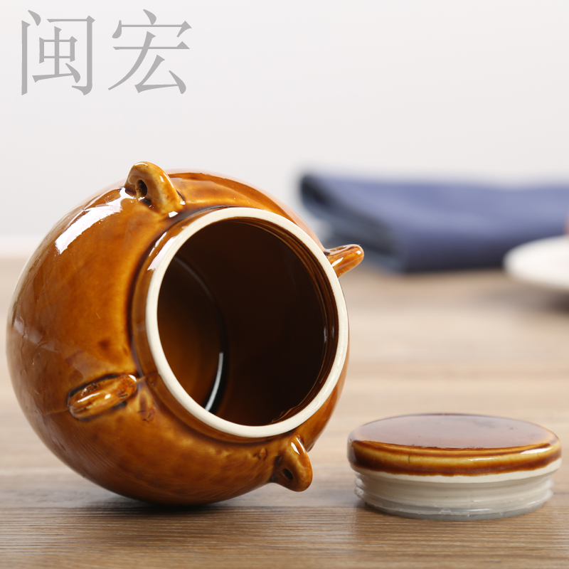 Restore ancient ways the tea pot sealing ceramic honey pot dry pickles upper pot dry grain storage tank