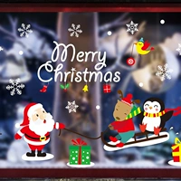 Рождественский декор для детского сада, электрическая стеклянная наклейка, со снежинками, DIY