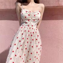 French retro polo dress womens summer new waist thin first love Platycodon grandiflorum design sense skirt women