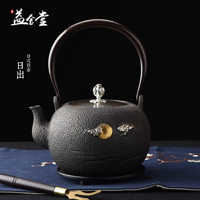 Home Japan Southern Iron Jug Without Coating GOLD CAST IRON POT BURNING WATER TEA PURE HANDMADE IRON POT BOILING TEA TEA SET