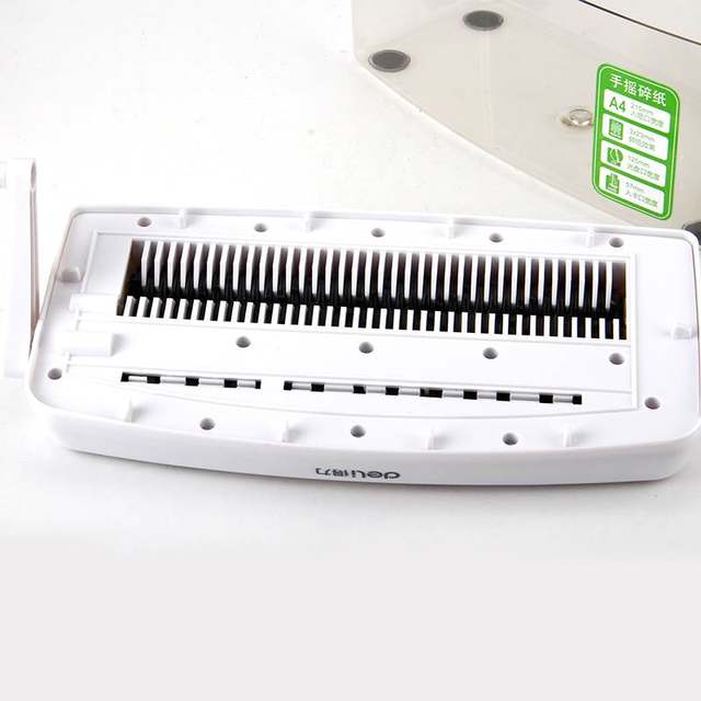 Deli 9935 ເຄື່ອງ shredder ມືຂະຫນາດນ້ອຍແລະສະດວກສໍາລັບຫ້ອງການບ້ານ desktop mini ຄູ່ມື shredder ສາມາດ shred ເຈ້ຍ A4