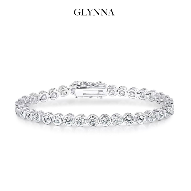 Blackpink Style Tennis Bracelet Full of Round Diamonds Bubble Diamonds 3mm Birthday Gift Unisex
