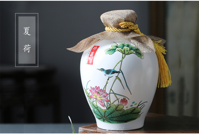 Jingdezhen 1 catty 2 jins 3 jins domestic ceramic wine bottle is empty wine bottles of 5 jins of 10 jins jar jar sealing