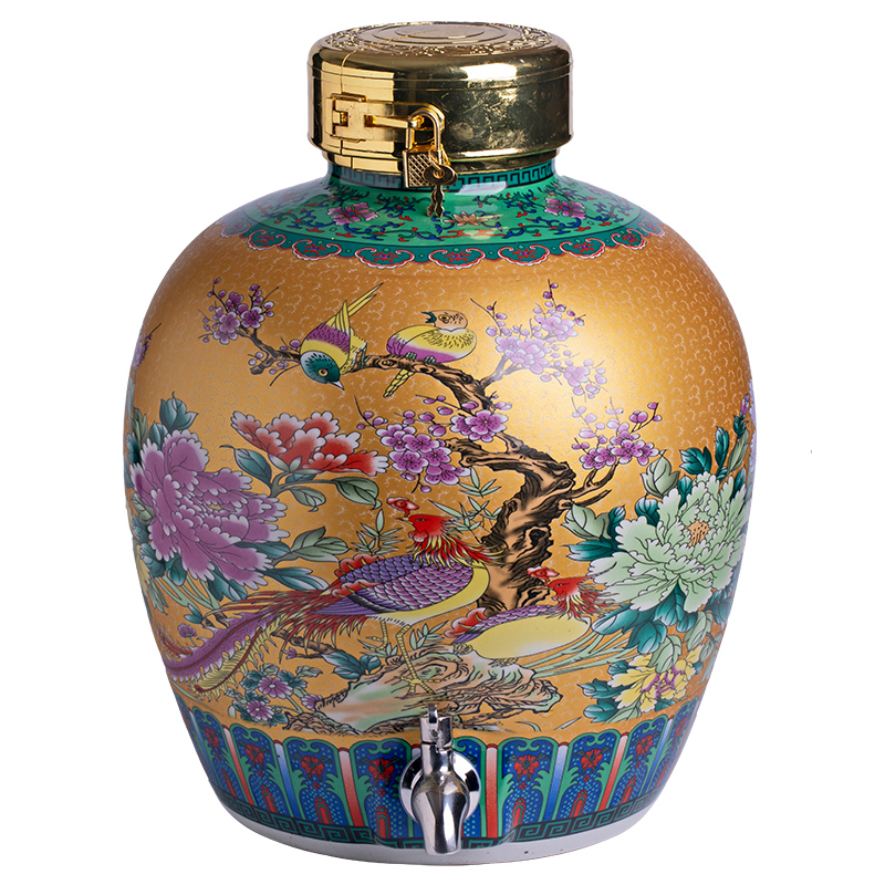 Jingdezhen mercifully bottle 10 jins 20 jins 30 jins 50 kg sealed ceramic empty jar it home wine pot liquor