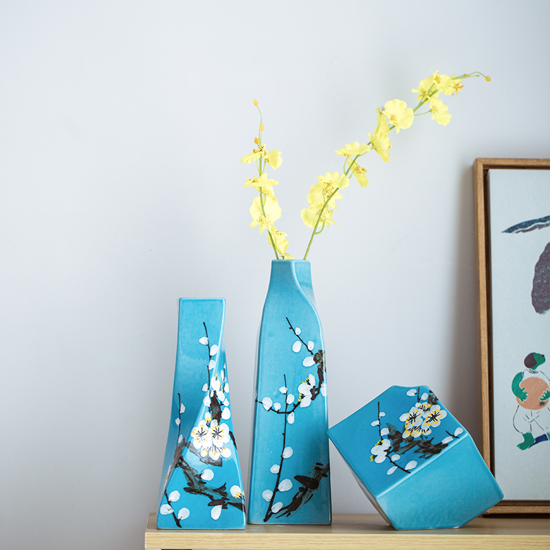 New Chinese style ceramic floret bottle dry flower vases, the sitting room porch flower arranging creative manual furnishing articles home decorations