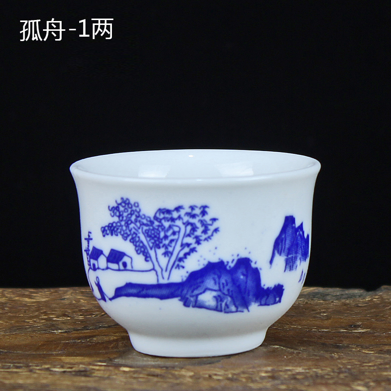 Archaize of jingdezhen blue and white porcelain glass ceramic wine cup home - brewed liquor cup