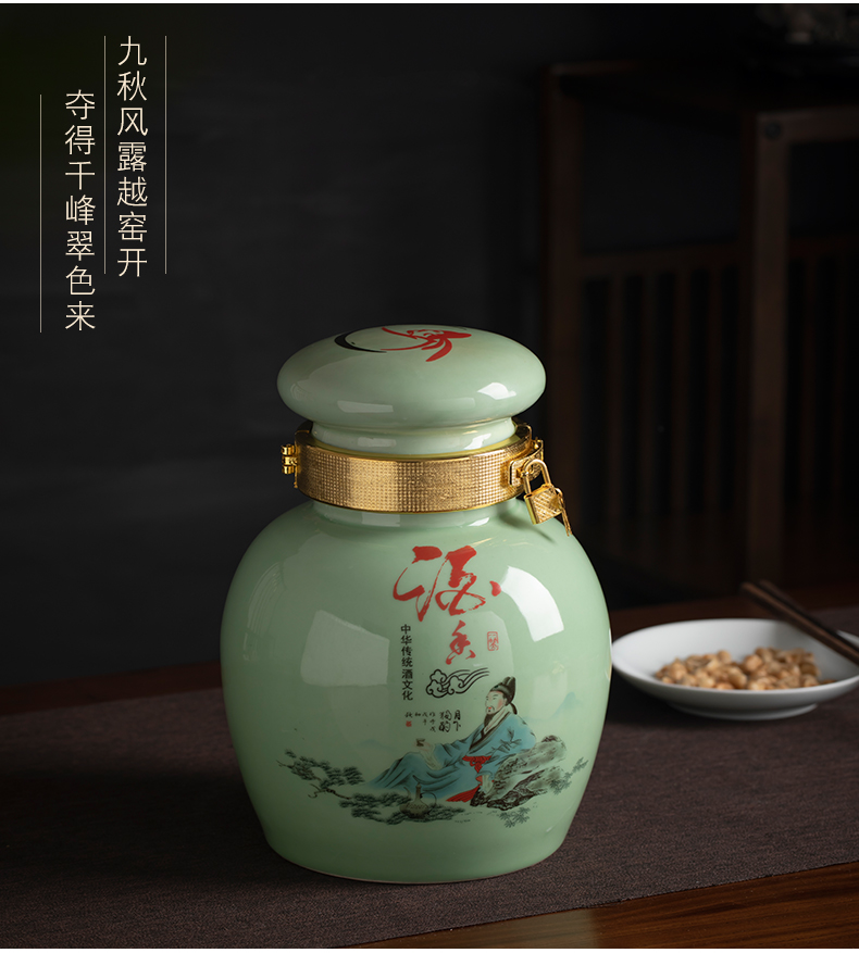 Jingdezhen ceramic wine jars 5/10/20/30 jins put jars it home an empty bottle mercifully wine sealed bottles