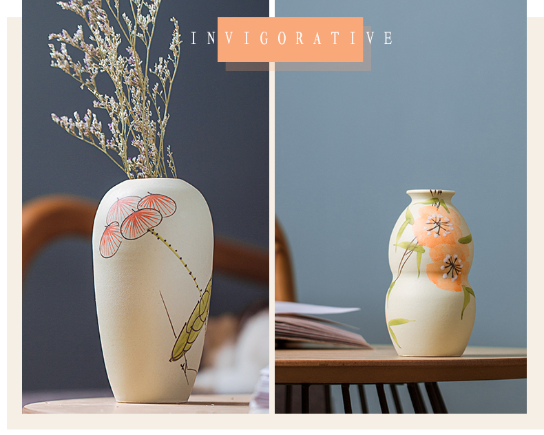 Nordic furnishing articles, jingdezhen ceramic light floret bottle sitting room key-2 luxury creative I and contracted flower, dried flower decorations