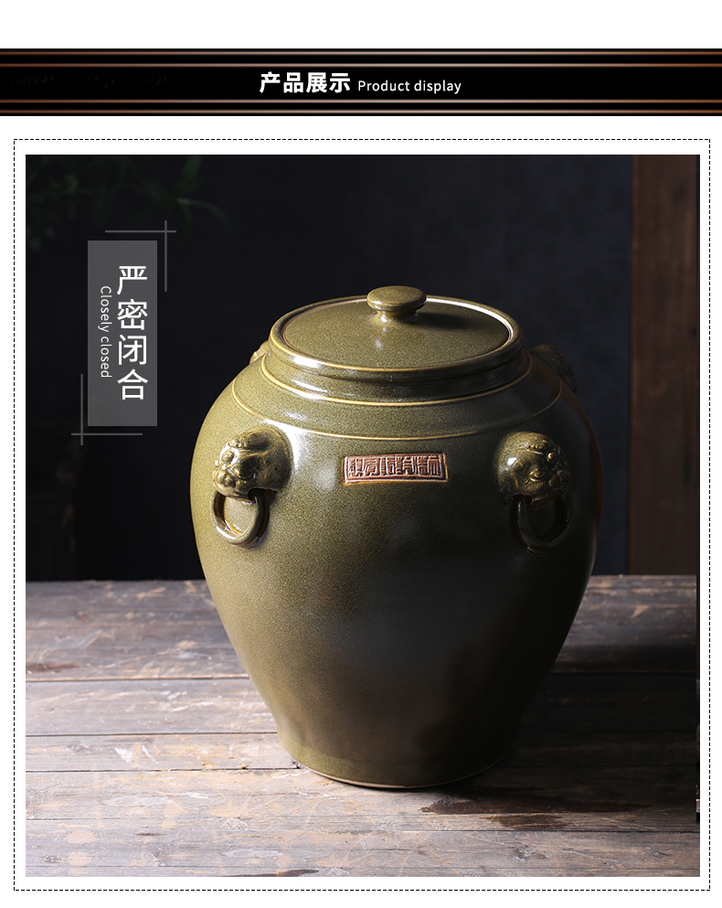 Jingdezhen ceramic jar jar high - grade tank cylinder barrel with leading 50-100 kg terms ceramic wine jars