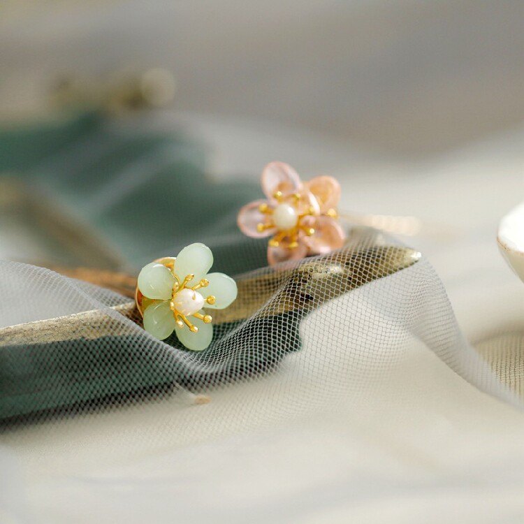 Small Flower Hairpin U Hairpin Han Clothing Hair Hairpin Hairpan Hair 100 Lapped Merry Glass Flowers Everyday Accessories Flowers Platinum Diy Hair Accessories