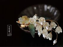 Side clip female side headwear female fairy air bells Orchid Pearl hairclip back of the head ancient style classical Han suit Song hair accessories