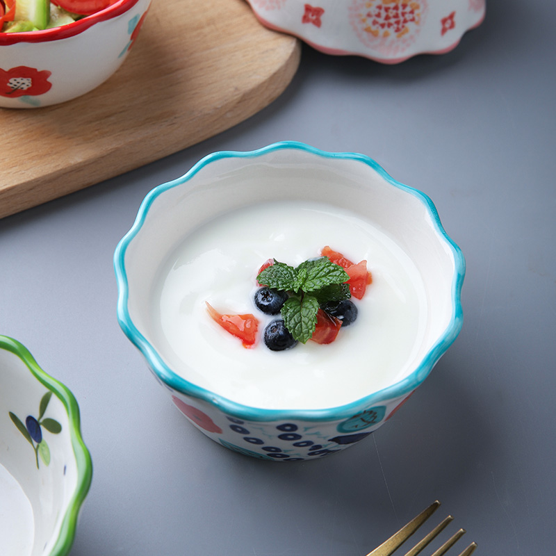 Selley, lovely ceramic lace small bowl of fruit salad bowl to eat cherry baby bowl bowl dessert bowl consisting of tableware