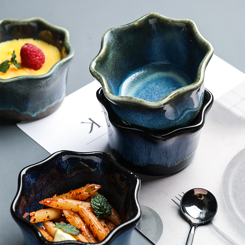 High - temperature ceramic bowls pongsapat lace double peel milk dessert cup pudding dessert to use small baking bake bowl of steamed egg bowl