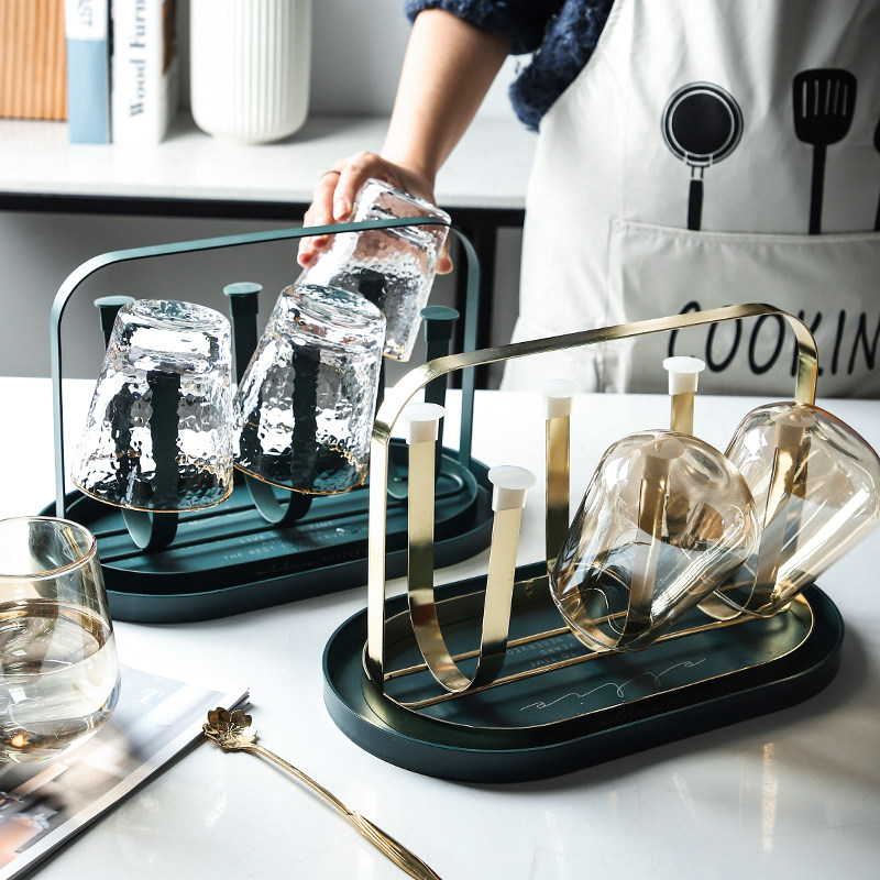 Sherry Nordic cup shelf upside down put cup drain rack water cup holder light luxury glass cup tea cup storage shelf