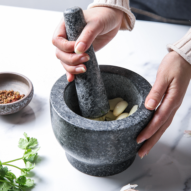 Traditional Granite Garlic Mortar, Manual Garlic Crusher, Stone Mortar for Home Use, Grinding Bowl, Garlic Pounding Bowl, Medicine Crusher Traditional Granite Garlic Mortar, Manual Garlic Crusher, Stone Mortar for Home Use, Grinding Bowl, Garlic Pounding Bowl, Medicine Crusher