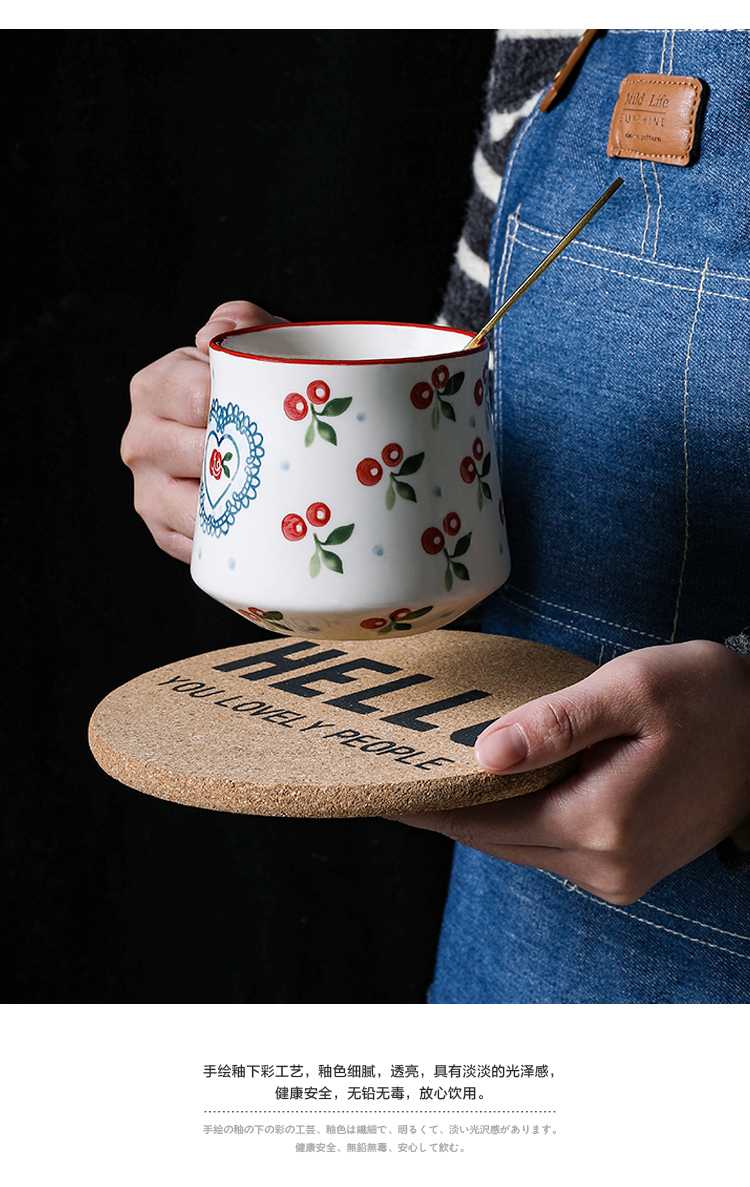 Selley cherry, lovely ceramic mugs to ultimately responds the cup home office cup breakfast coffee cup