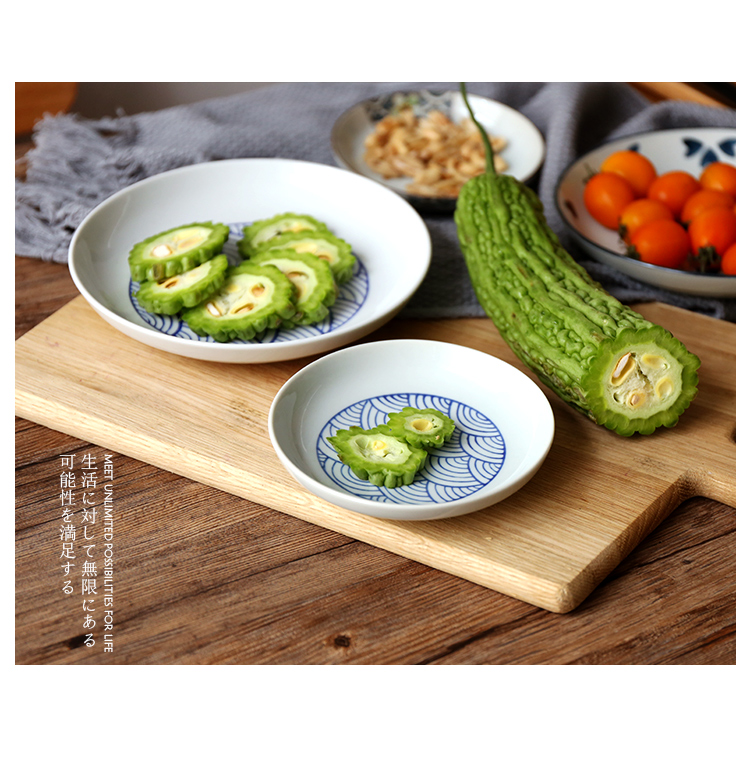 Shed and wind under glaze color porcelain plate in the breakfast tray was sushi plate cake dab of disc fruit bowl bowl dishes taste