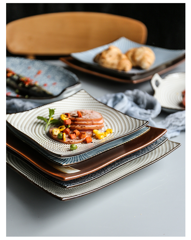 Shed in Japanese and ceramic tableware ears fish dish plate, plate material sushi plate of dumplings plate steak plate