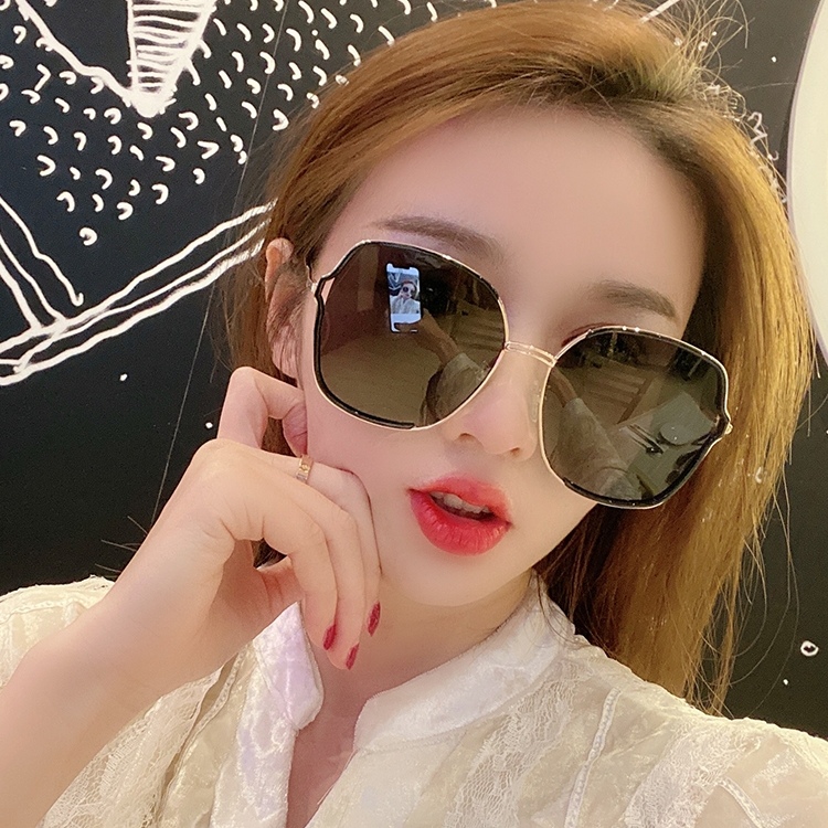 Hong Kong I TGREG Sunglasses Comfortable Big Frame Korean Fashion Big Face Thin Anti-UV Polarized Too Glasses Tide