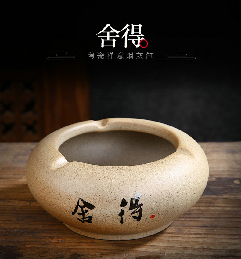 Coarse pottery large ashtray creative move ceramic ashtray Chinese style restoring ancient ways home sitting room wind ashtray furnishing articles