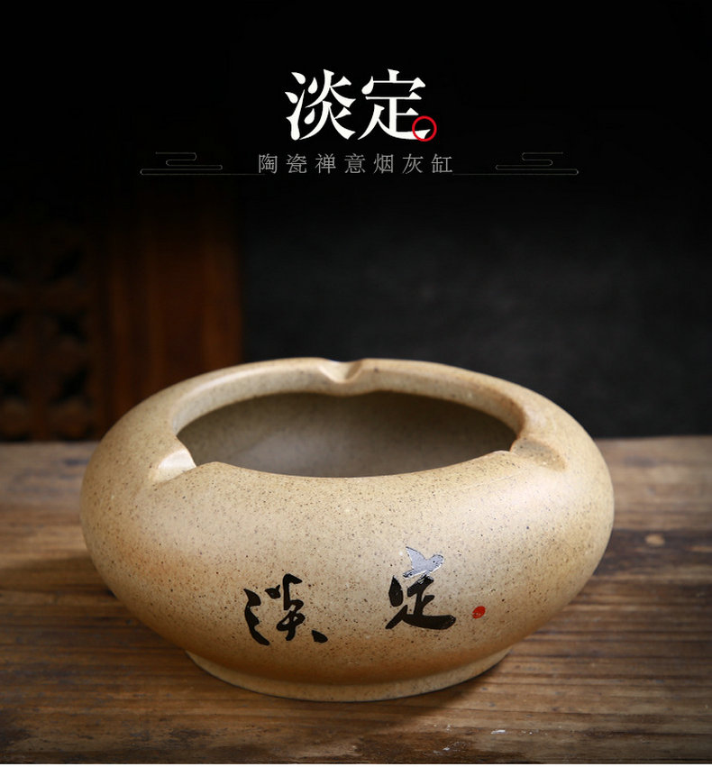 Coarse pottery large ashtray creative move ceramic ashtray Chinese style restoring ancient ways home sitting room wind ashtray furnishing articles