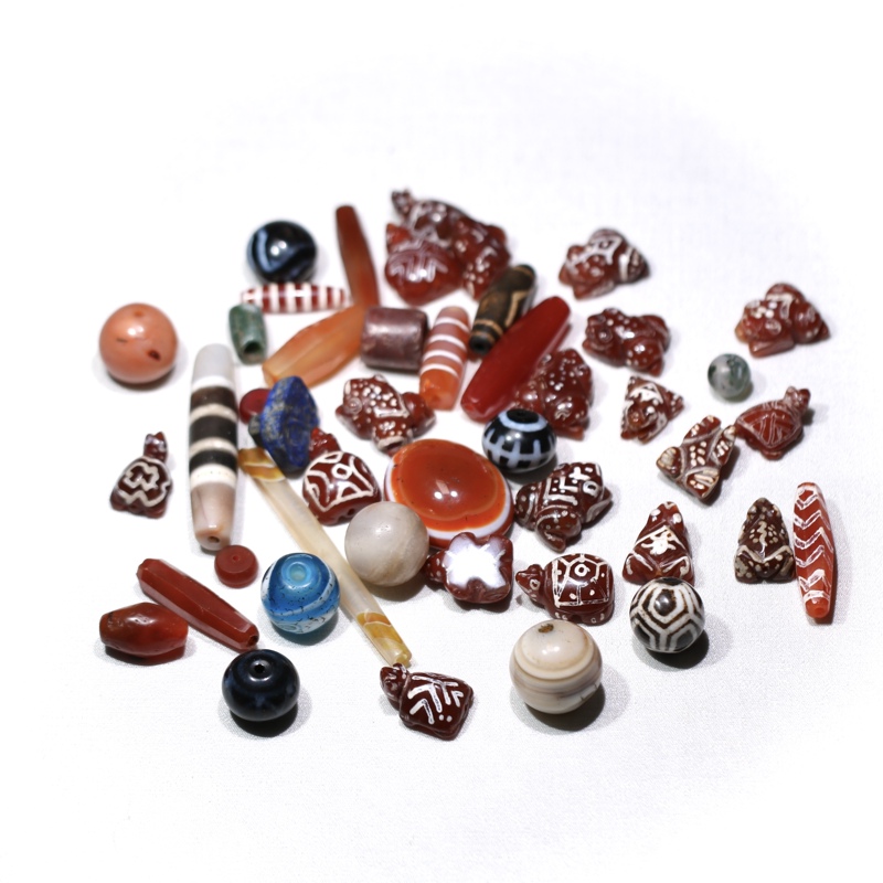 Siemens Carnelian Etched Agate Olive Beads Inlaid Animal Longevity Beads DIY Jewelry Accessories with Beads A108