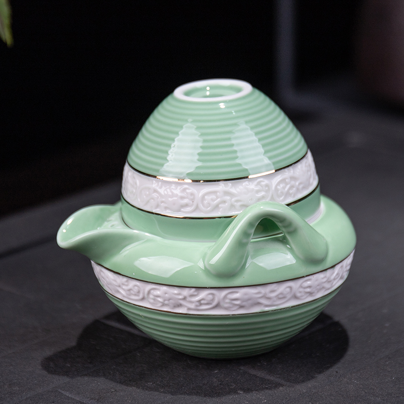 Ya xin company hall ceramic cup to crack a pot of a single portable travel tea tea set gift giving women the name plum blossom put