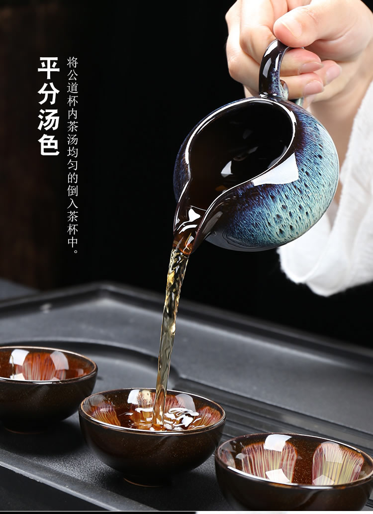 Ya xin kung fu tea set of a complete set of domestic up built red glaze, ceramic cups lid bowl with silver