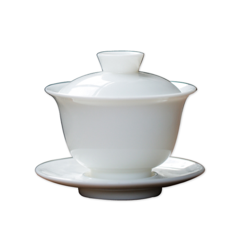 Ya xin sweet white porcelain three tureen suit thin foetus jingdezhen ceramic cups only a single large kung fu tea bowl