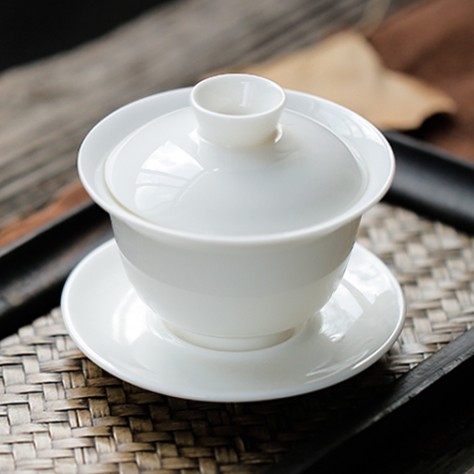 Ya xin sweet white porcelain three tureen suit thin foetus jingdezhen ceramic cups only a single large kung fu tea bowl