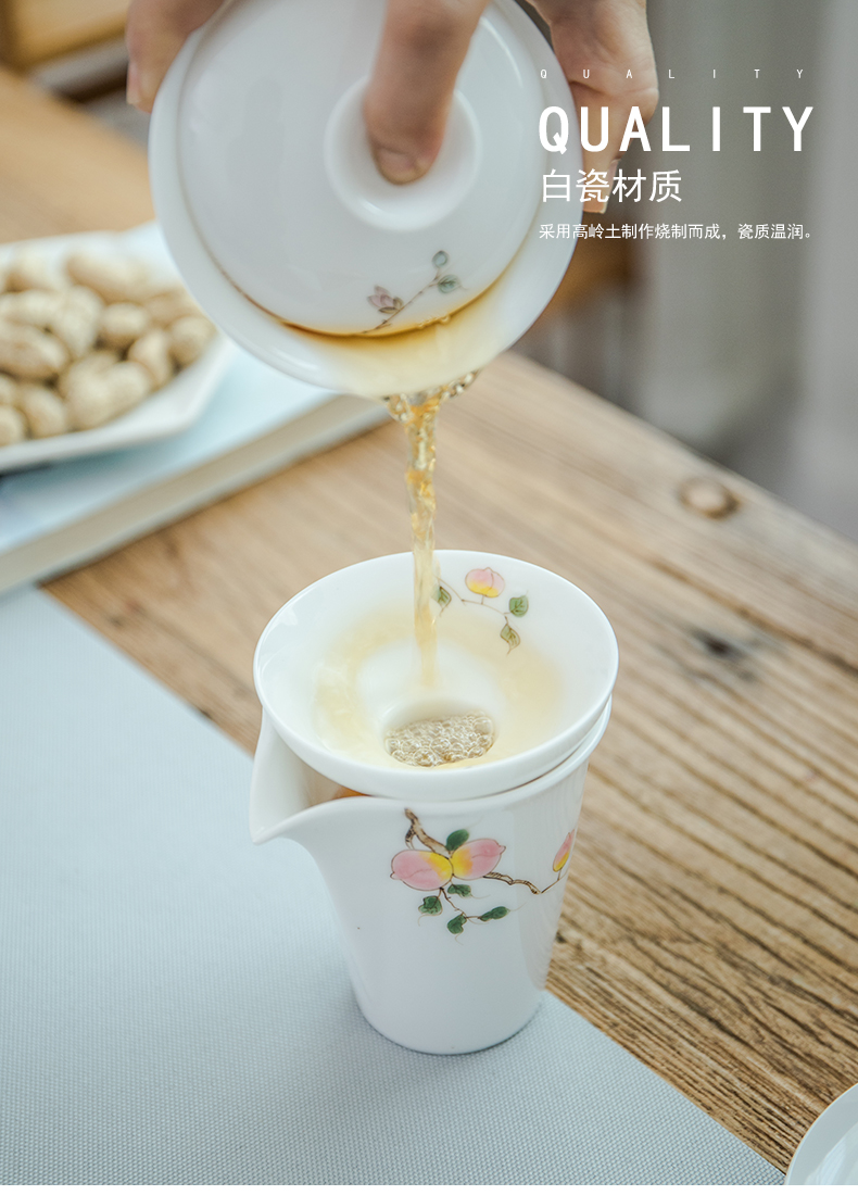 Ya xin company hall hand - made hibiscus tea filter filter Japanese manual kung fu tea set of blue and white porcelain ceramic tea is good