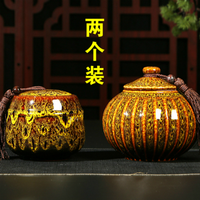 Ya xin company hall pu 'er tea pot size sealed as cans ceramic up caddy fixings