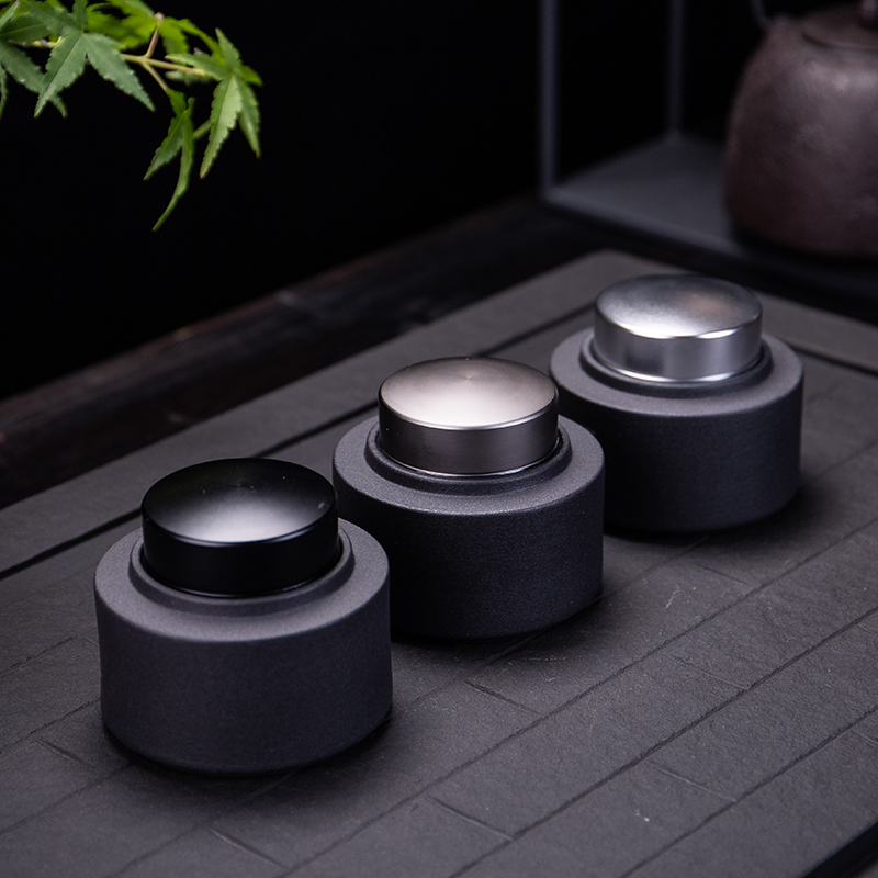 Ya xin high - grade coarse pottery small caddy fixings household ceramic seal tank creative silver spot glaze glaze storage tank and POTS
