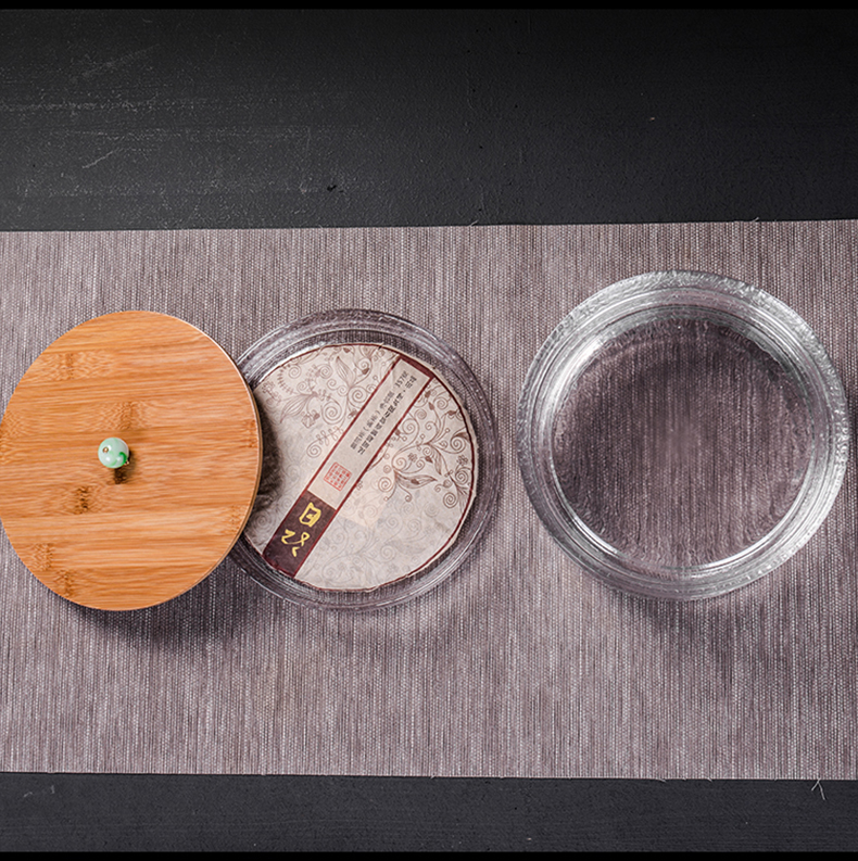 Ya xin company hall glass tea box of multilayer superposition of white tea pu 'er tea cake frame the receive ceramic tea pot