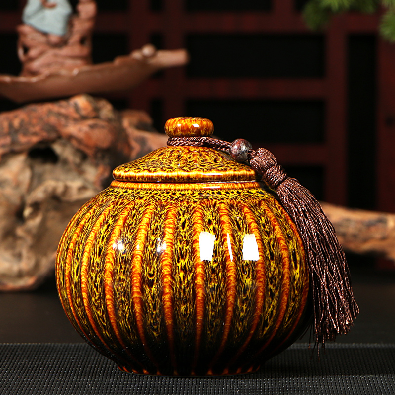 Ya xin company hall pu 'er tea pot size sealed as cans ceramic up caddy fixings