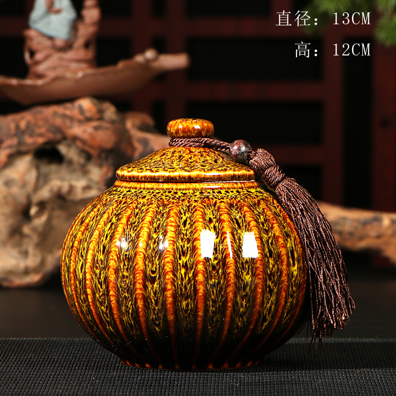 Ya xin company hall pu 'er tea pot size sealed as cans ceramic up caddy fixings