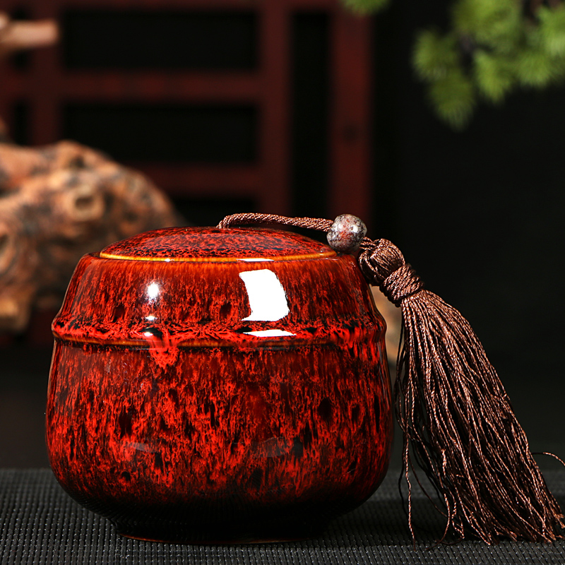 Ya xin company sealed ceramic tea caddy fixings box # travel warehouse storage tank pu 'er tea pot receives special tea set