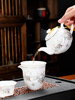 Ice Jade Porcelain White Tea Set, Complete Set for Home Use, Kung Fu Tea Cups, Ceramic High-End Teapot Set