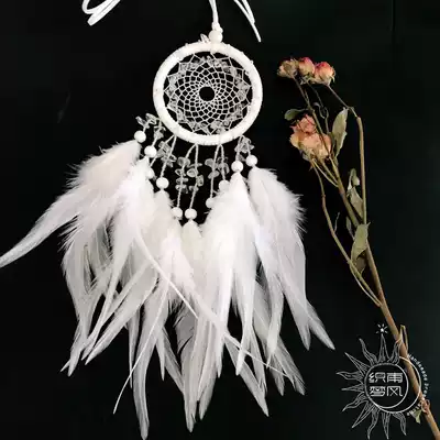 Nanfeng dream weaving original car decoration Moonlight crystal stone dream catcher car pendant Hand-made feather wind chimes Custom gift