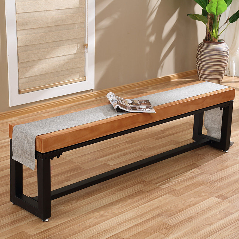 Simple modern lounge chair Snack bar noodle bar stool Rectangular iron wood bench Restaurant bench 1108