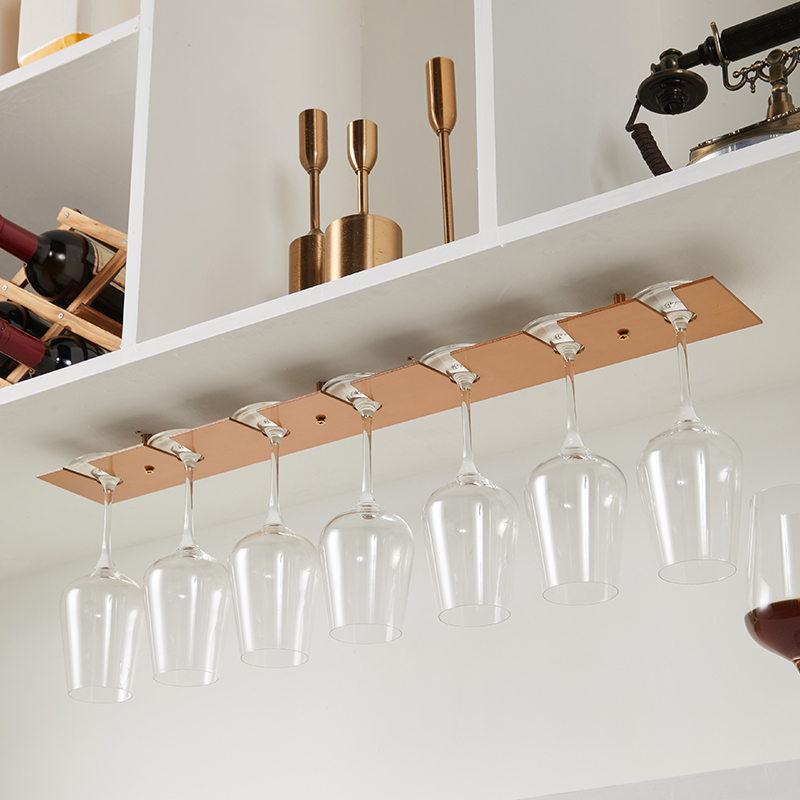 Red wine glass shelf hanging upside down minimalist home wine cabinet High-foot cup shelf Stainless Steel Hanging Cup Rack Red Wine Rack shelf