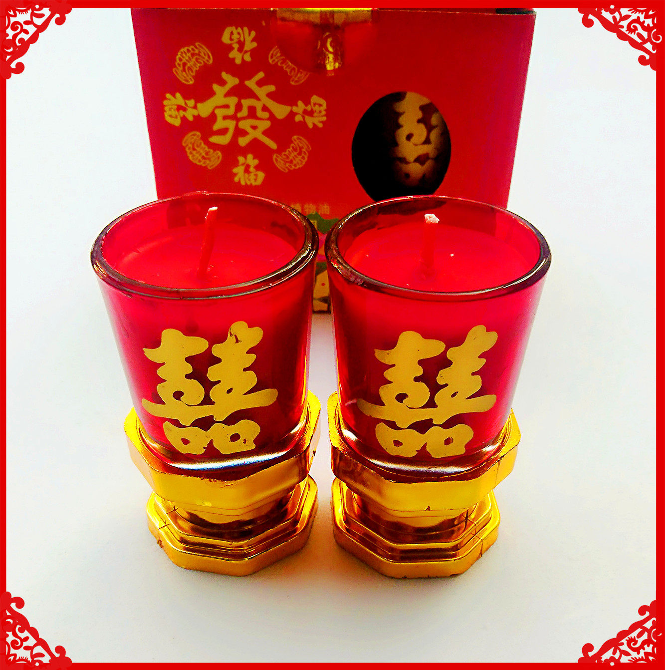 Wedding wedding supplies creative Chinese wedding room layout red candle happy word wedding room candle dragon and phoenix to candle wedding banquet