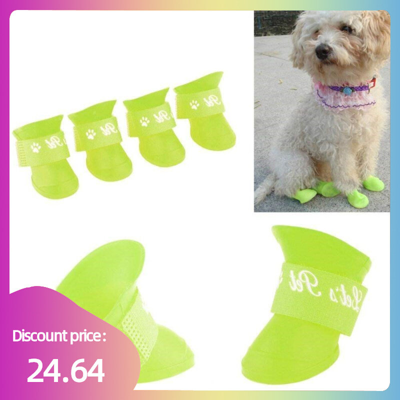 4PCS Waterproof Pet dog smanals sring and summers shoes