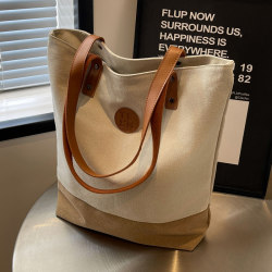 Casual and Artistic Canvas Underarm Commuter Bag for Women 2025 New Niche Design Student Class Shoulder Tote Bag